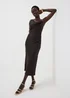 Et Vous Chocolate Brown Cowl Neck Midi Dress - 8 Image 1