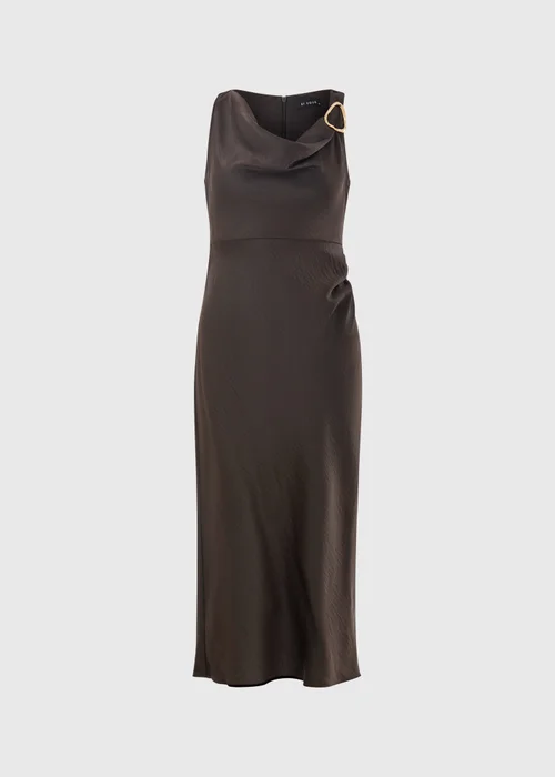 Et Vous Chocolate Brown Cowl Neck Midi Dress - 8 Image 4
