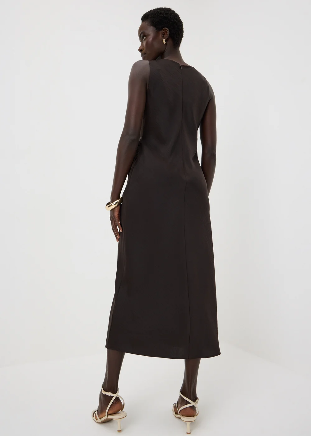 Et Vous Chocolate Brown Cowl Neck Midi Dress - 8 Image 2