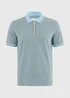 Mint Tile Print Zip Polo Shirt - L Image 4