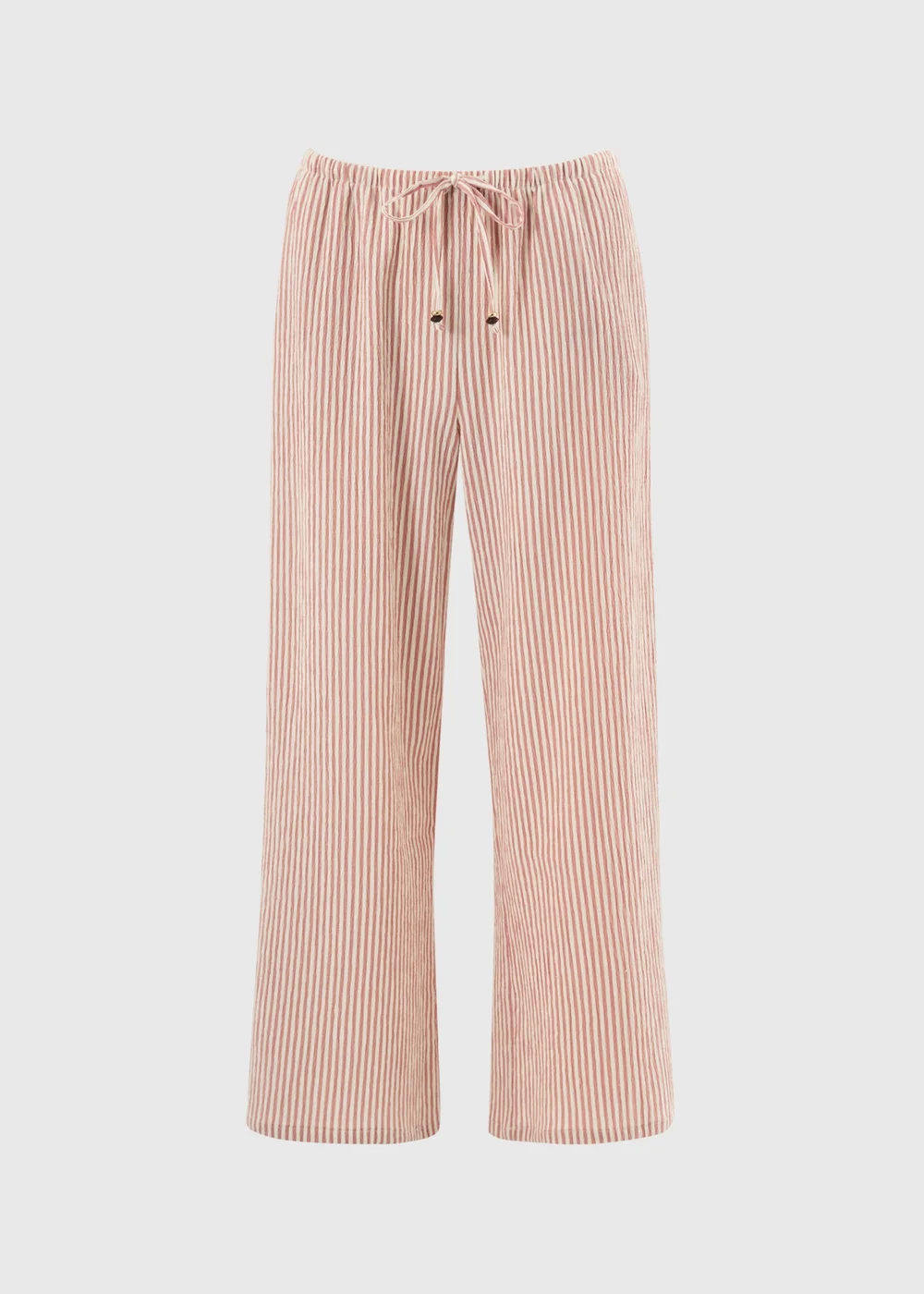Terracotta Seersucker Wide Leg Trousers - 22 S Image 3