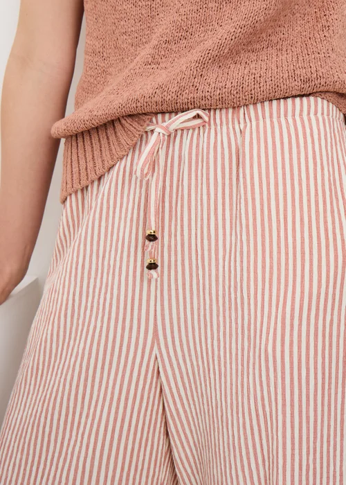Terracotta Seersucker Wide Leg Trousers - 22 S Image 2