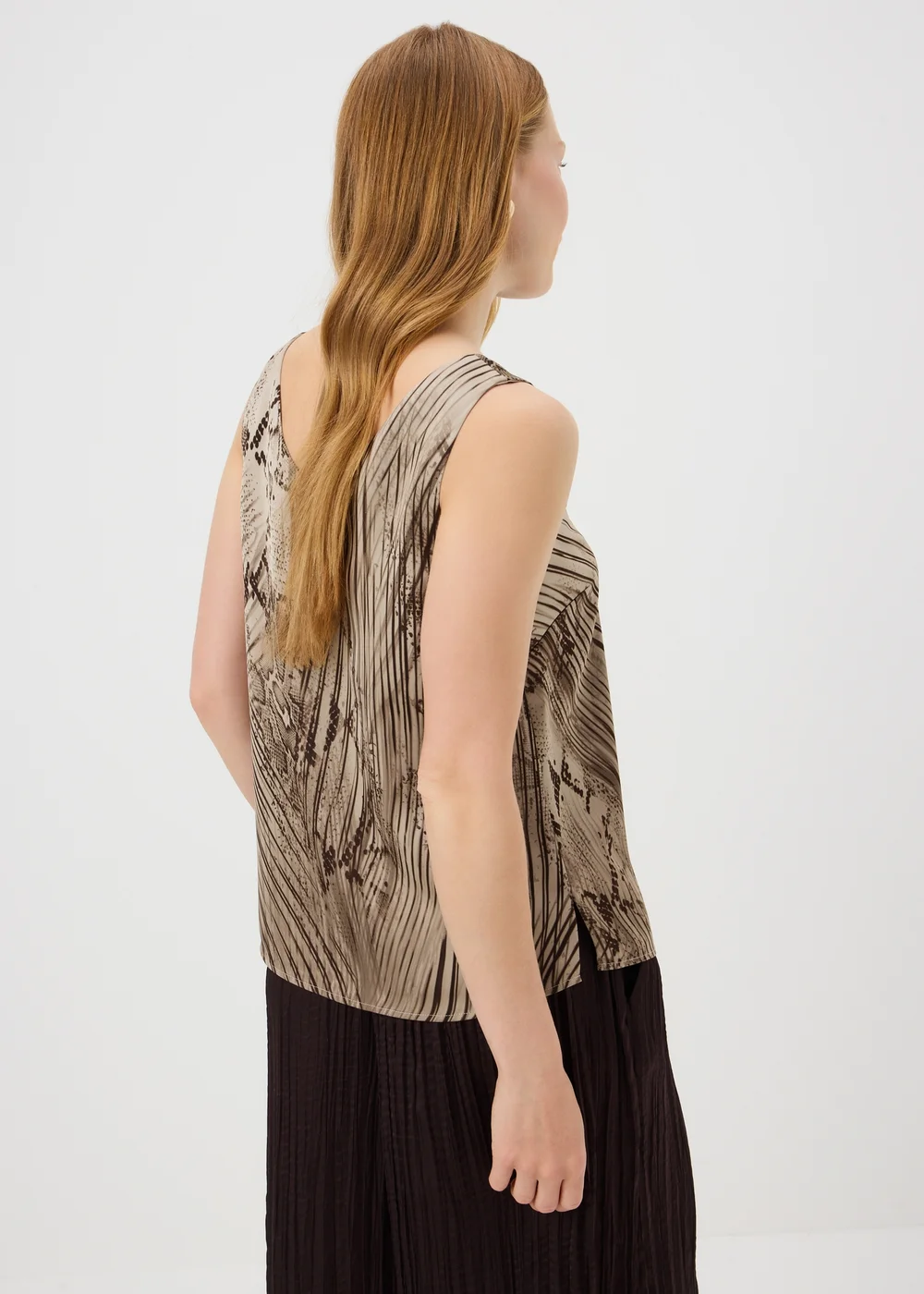 Et Vous Beige Snake Print Satin Vest Top - 8 Image 2