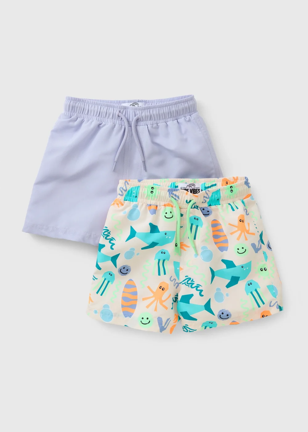 2 Pack Boys Multicolour Sea Animal Swim Shorts (1-7yrs) - 1 to 1 half years Image 1