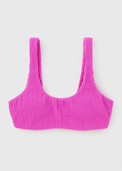 Magenta Crinkle Scoop Bikini Top - 6 Image 2