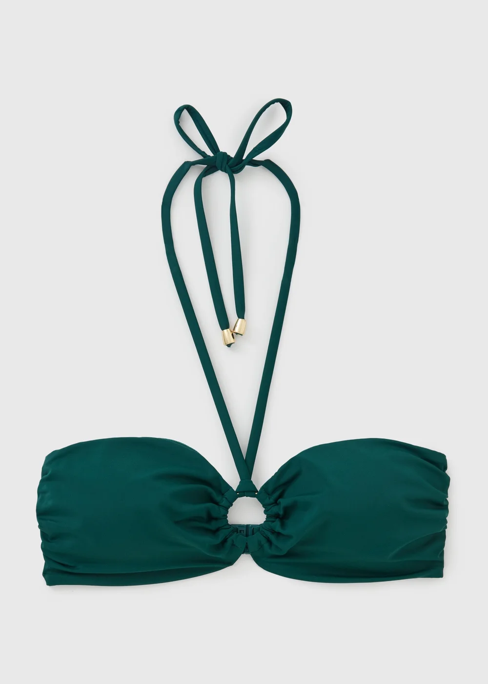 Teal Halter Neck Bandeau Bikini Top - 6 Image 3