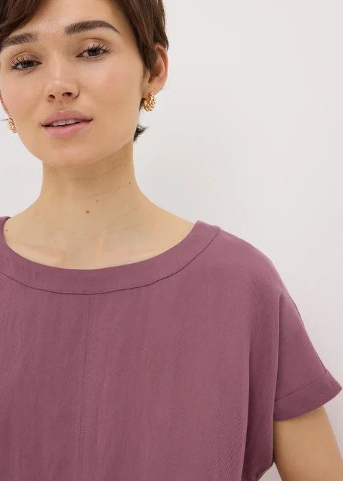 Raspberry Textured Box Top Blouse - 28 Image 3