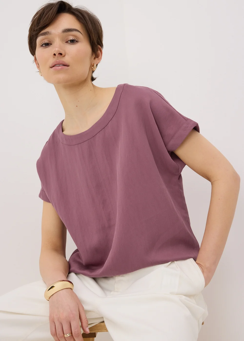 Raspberry Textured Box Top Blouse - 28 Image 1