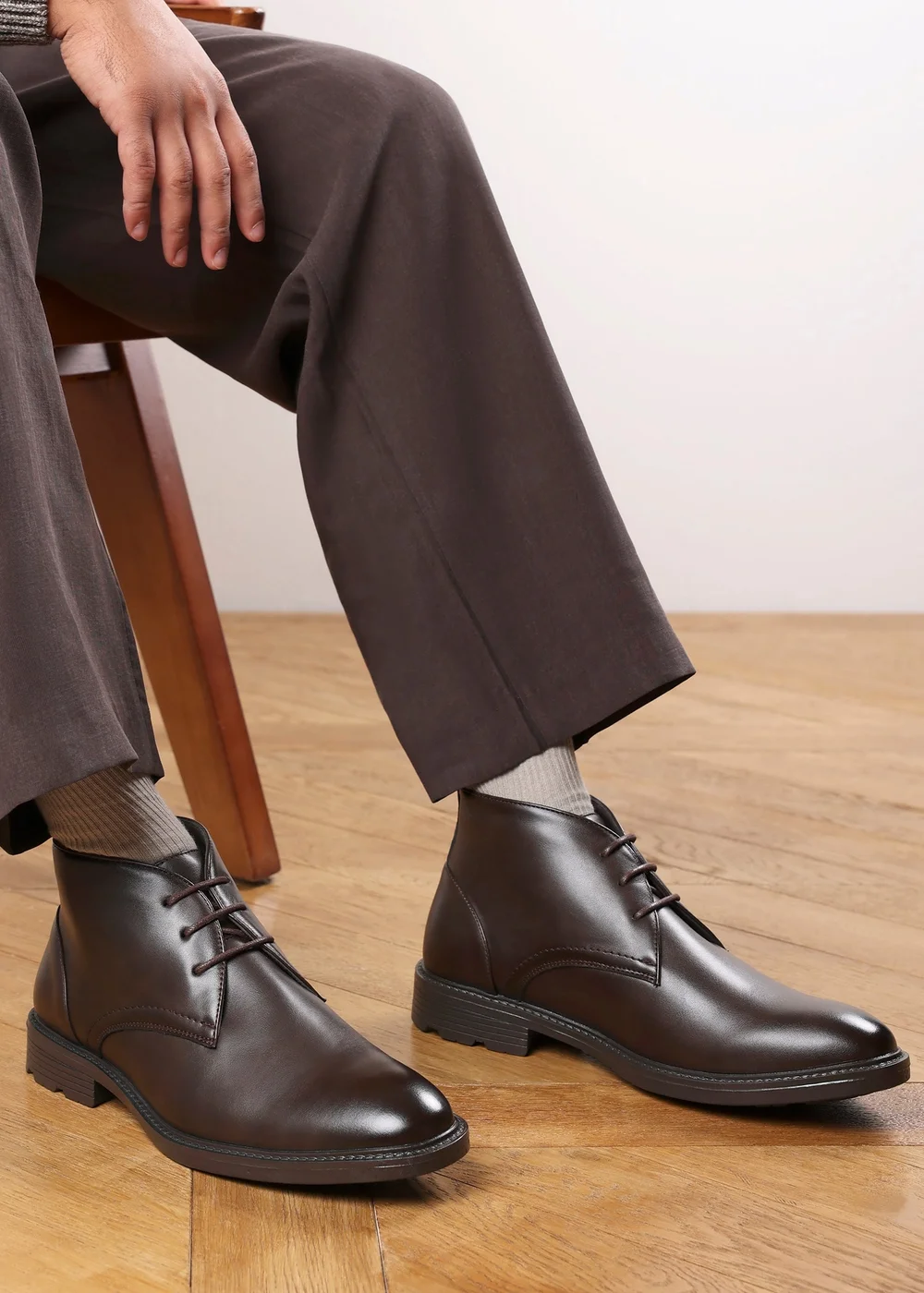 Where's That From Blake Dark Brown Lace Up Ankle Boots - 9 Image 1