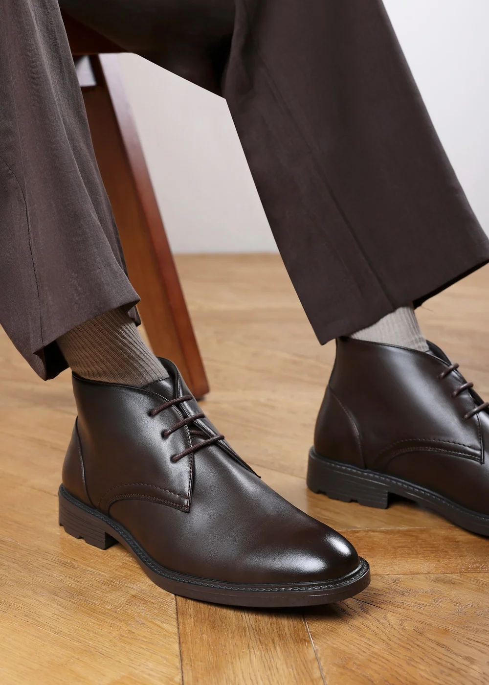 Where's That From Blake Dark Brown Lace Up Ankle Boots - 9 Image 6