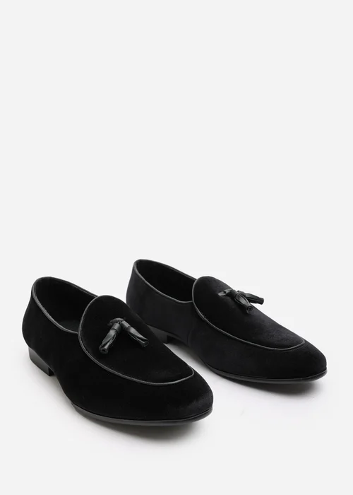 Where's That From Finley Black Velvet Tassel Loafer Dress Shoes - 10 Image 4