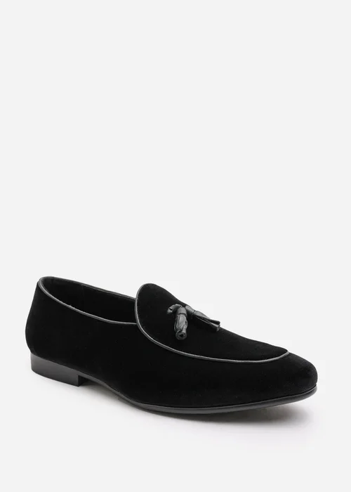 Where's That From Finley Black Velvet Tassel Loafer Dress Shoes - 10 Image 3