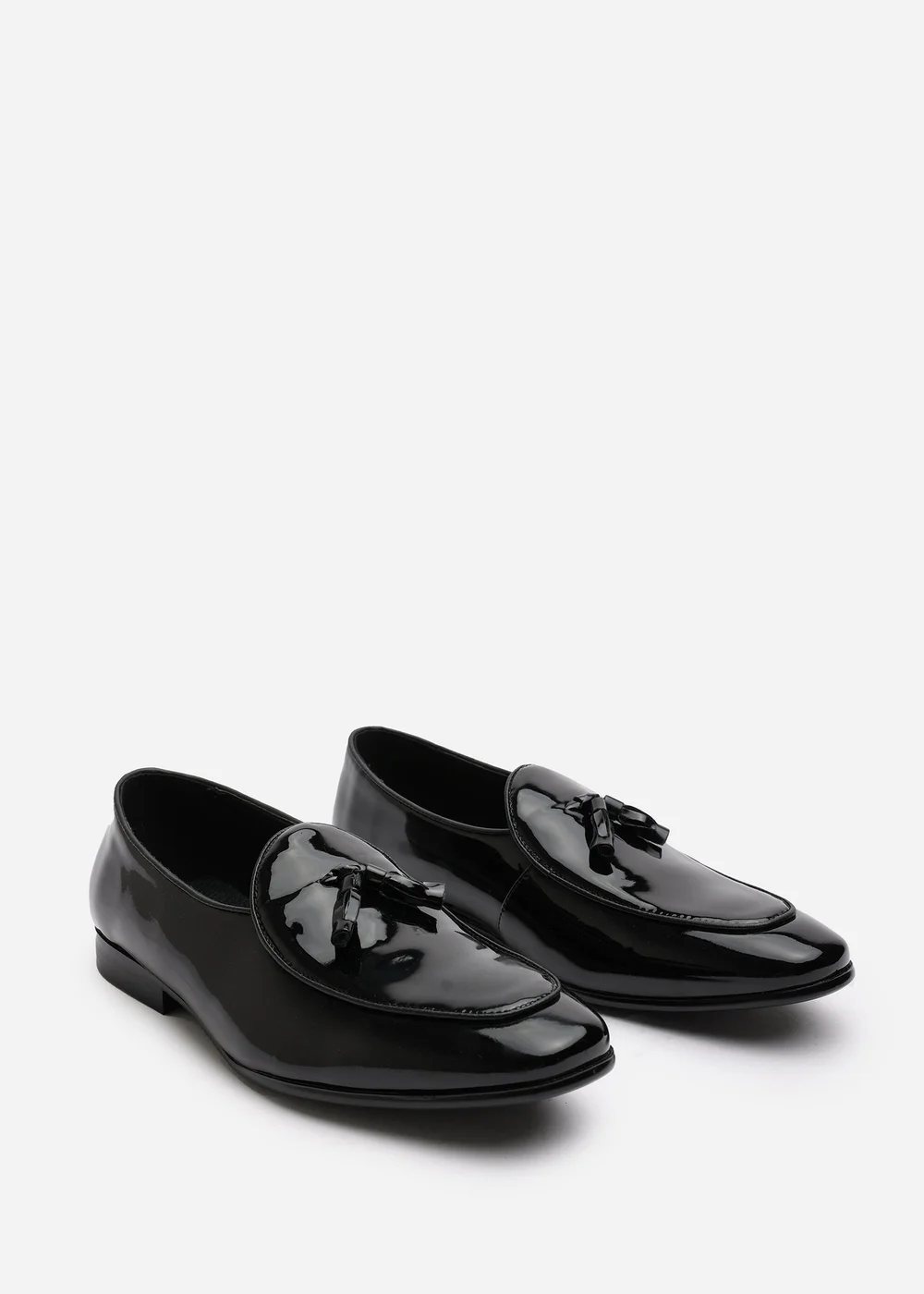 Where's That From Finley Black Patent Tassel Loafer Dress Shoes - 9 Image 4