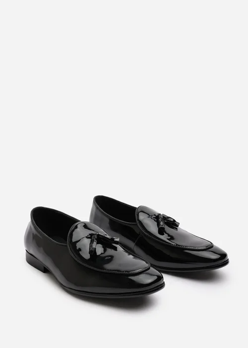 Where's That From Finley Black Patent Tassel Loafer Dress Shoes - 9 Image 4