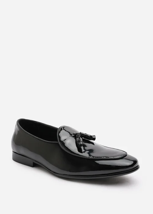 Where's That From Finley Black Patent Tassel Loafer Dress Shoes - 9 Image 3