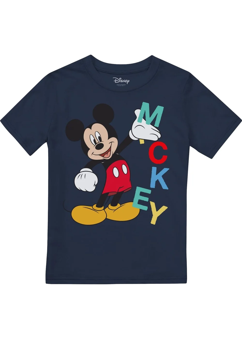 Disney Boys Navy Mickey Mouse Text T-Shirt (3-8yrs) - Age 3-4 Years Image 1