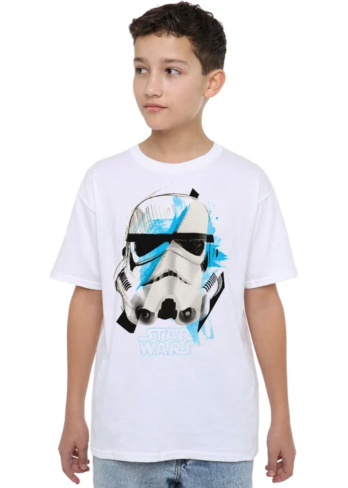 Star Wars Kids White Stormtrooper Cuts T-Shirt (5-13yrs) - 5-6 Yrs Image 1