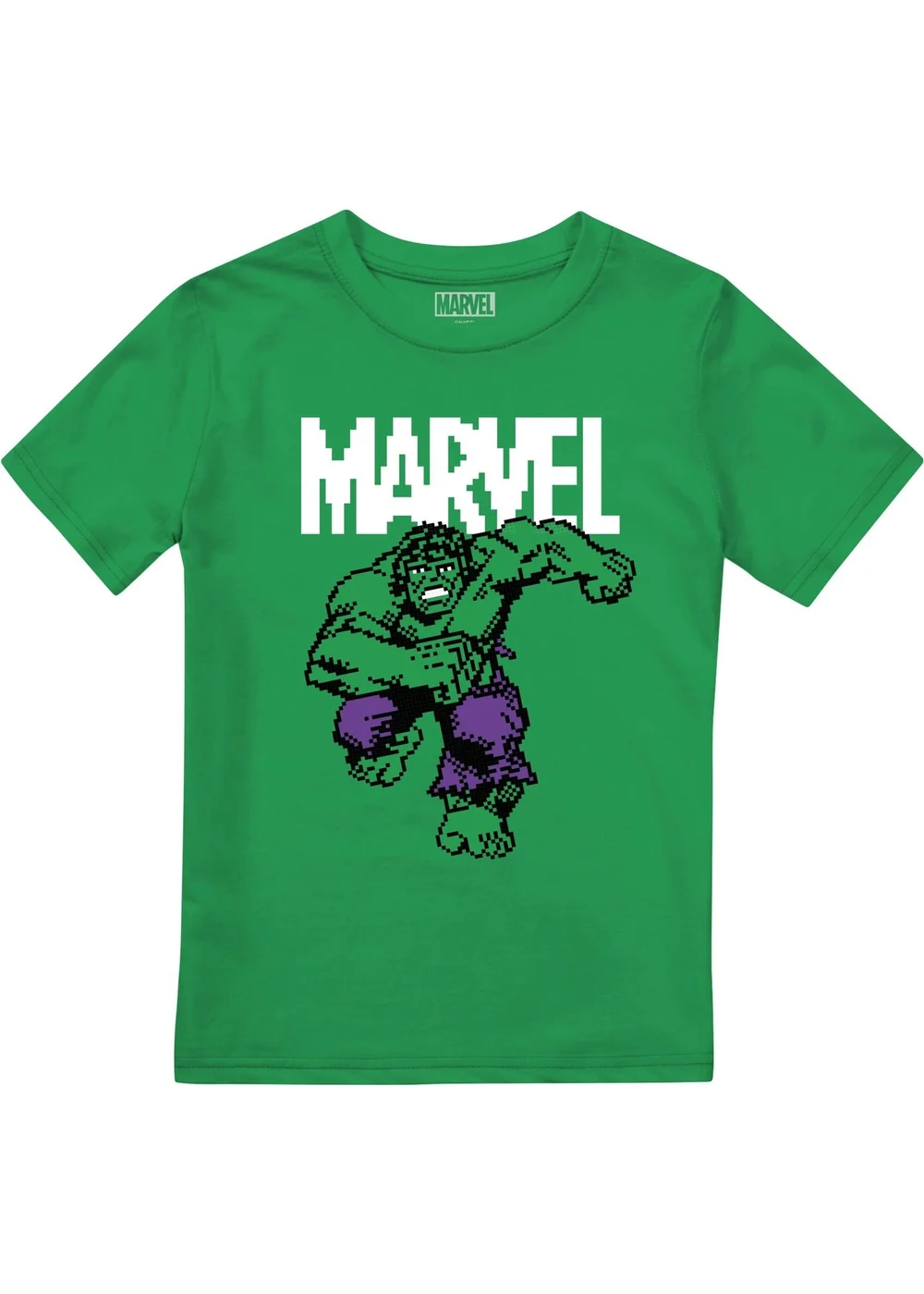 Marvel Hulk Kids Sage Green Pixel T-Shirt (3-8yrs) - Age 5-6 Years Image 1