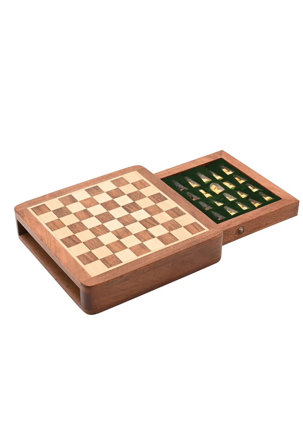 Harvey Makin Brown Magnetic Chess Board with Drawer - One Size Image 3