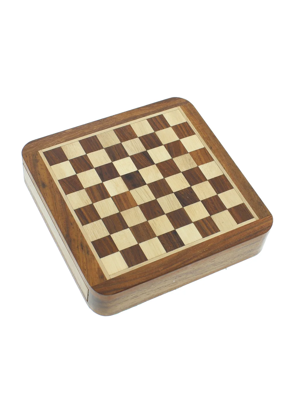 Harvey Makin Brown Magnetic Chess Board with Drawer - One Size Image 2