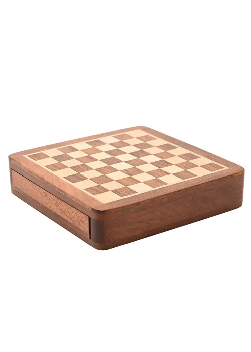 Harvey Makin Brown Magnetic Chess Board with Drawer - One Size Image 4