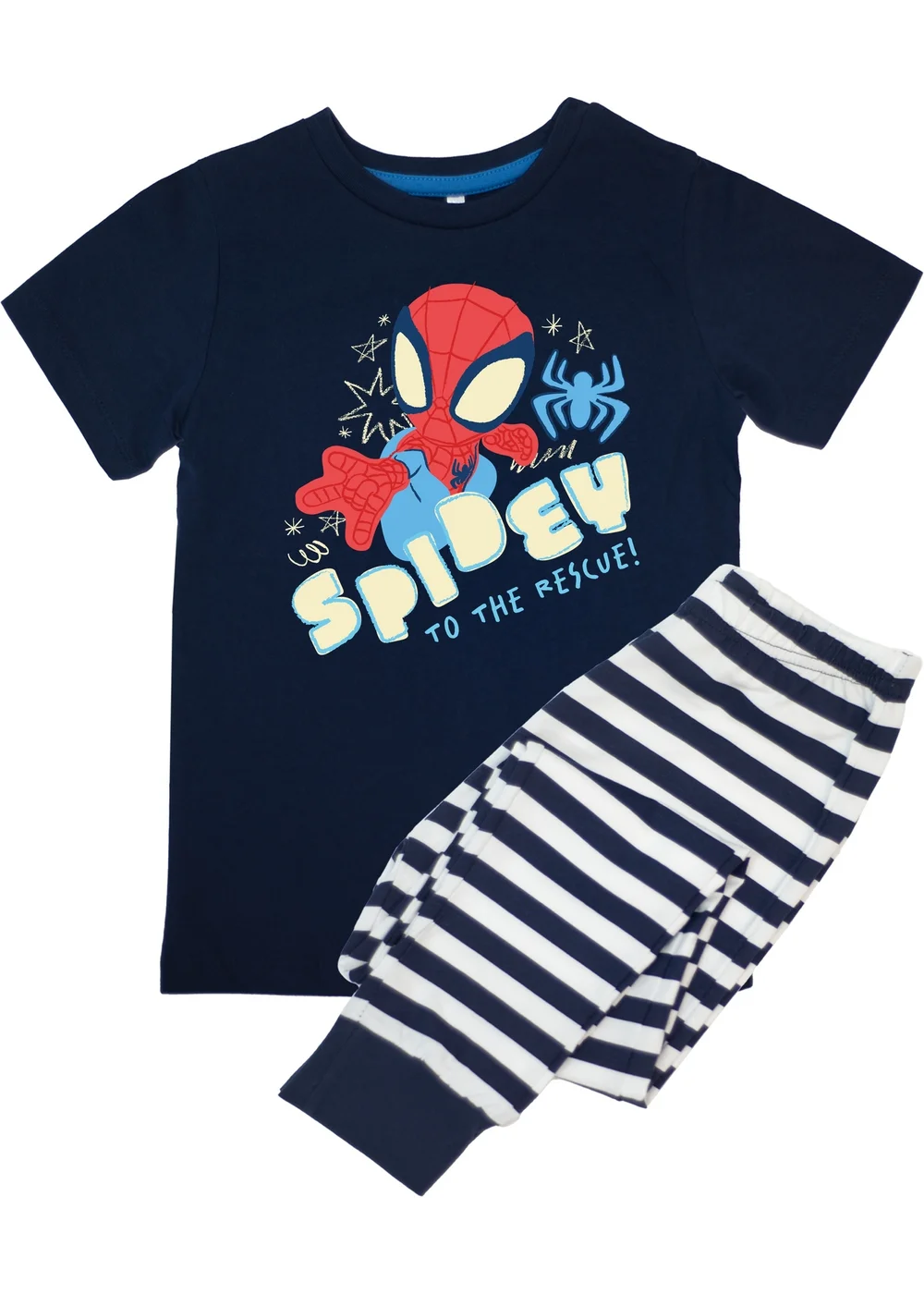Ada & Ted Marvel Spidey To The Rescue Boys Navy Graphic Pyjamas (3-8 Years) - 5-6 Yrs Image 1