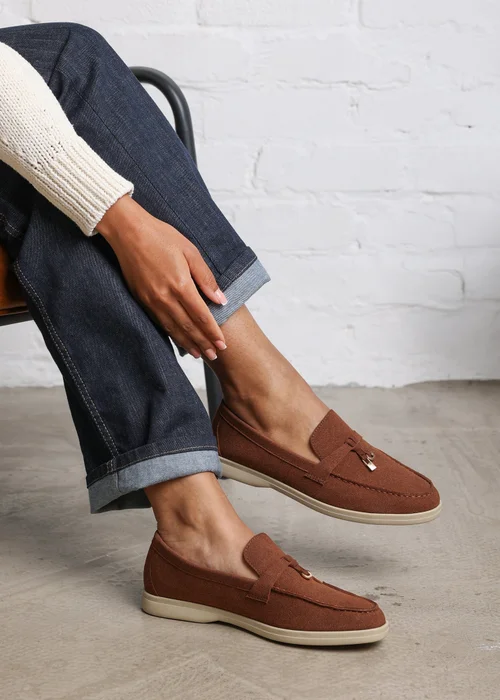 Where's That From Pegasus Brown Slip-On Loafers With Accessory Trim - 7 Image 1