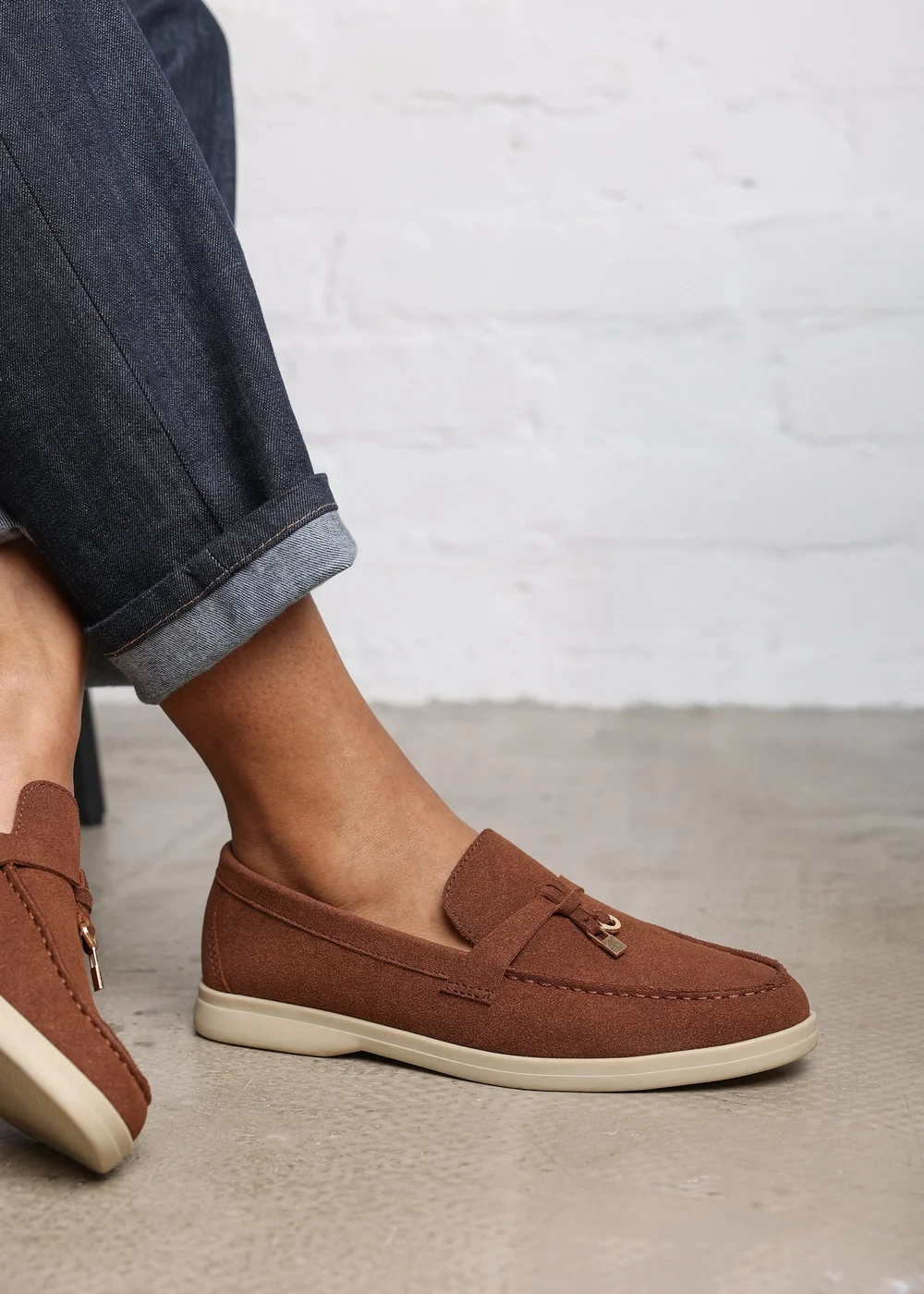 Where's That From Pegasus Brown Slip-On Loafers With Accessory Trim - 7 Image 5