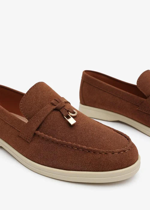 Where's That From Pegasus Brown Slip-On Loafers With Accessory Trim - 7 Image 4