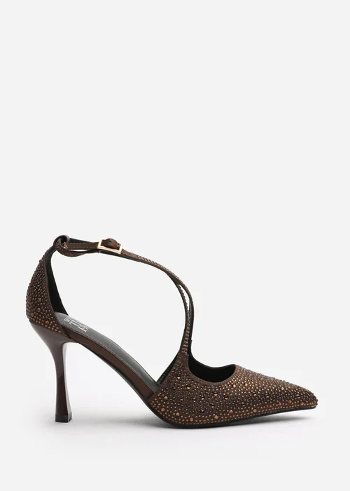 Where's That From Brown Kaitlyn Strappy Pointed Toe High Heels - 6 Image 2