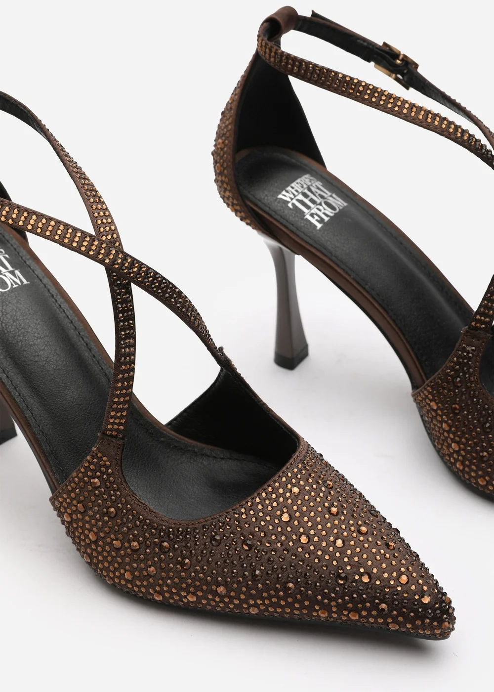 Where's That From Brown Kaitlyn Strappy Pointed Toe High Heels - 6 Image 4