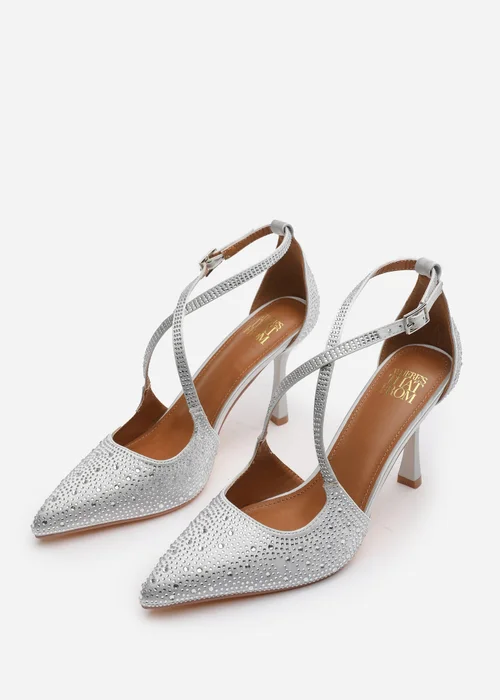 Where's That From Silver Kaitlyn Strappy Pointed Toe High Heels - 6 Image 3