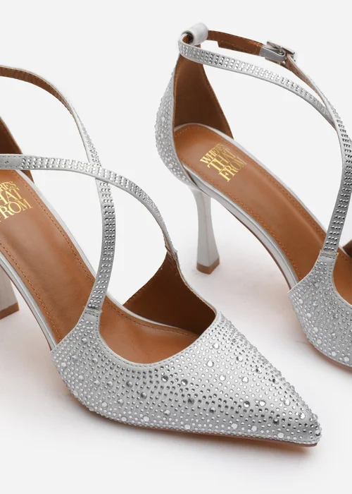Where's That From Silver Kaitlyn Strappy Pointed Toe High Heels - 6 Image 4