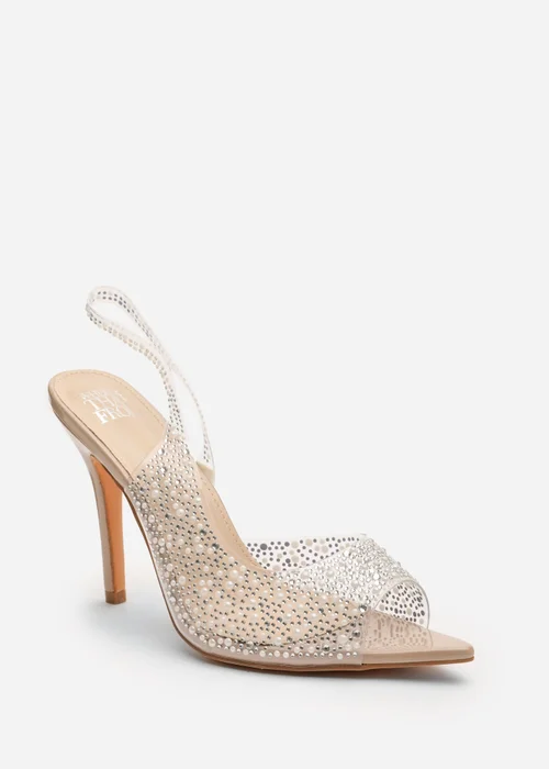 Where's That From Carlah Crystal Embellished Heeled Sandals In Nude - 7 Image 3