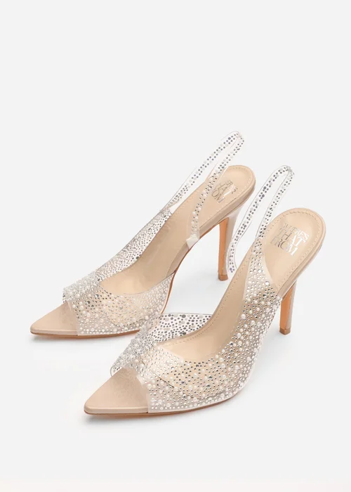 Where's That From Carlah Crystal Embellished Heeled Sandals In Nude - 7 Image 4