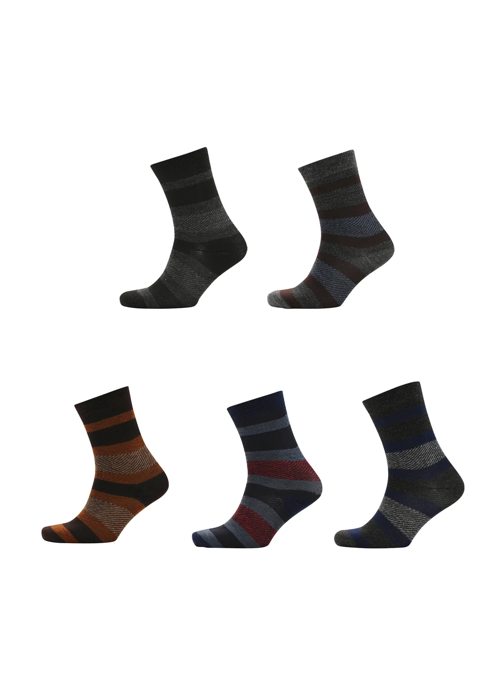 Mad Man Multi-Coloured Striped Socks Boxed - One Size Image 3