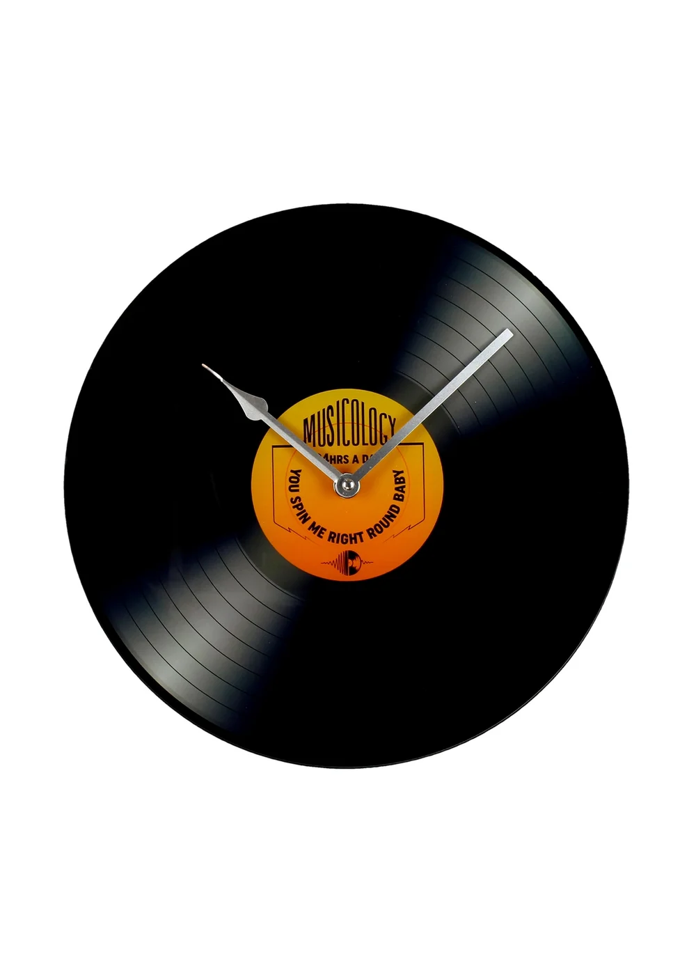 Harvey Makin Black Glass Wall Clock Record - One Size Image 1