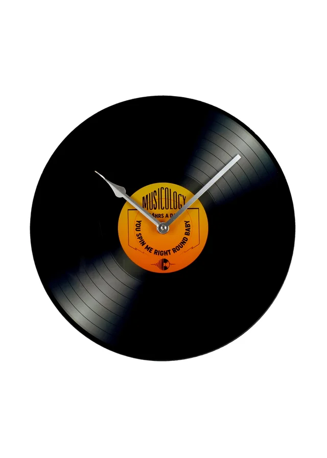 Harvey Makin Black Glass Wall Clock Record
