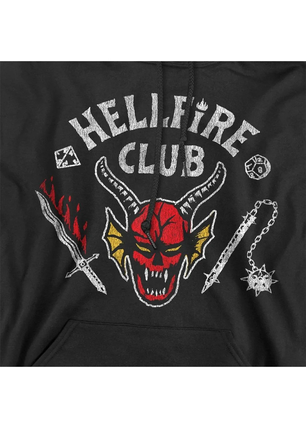 Stranger Things Black 5 Hellfire Club Inverted Hoodie - M Image 3