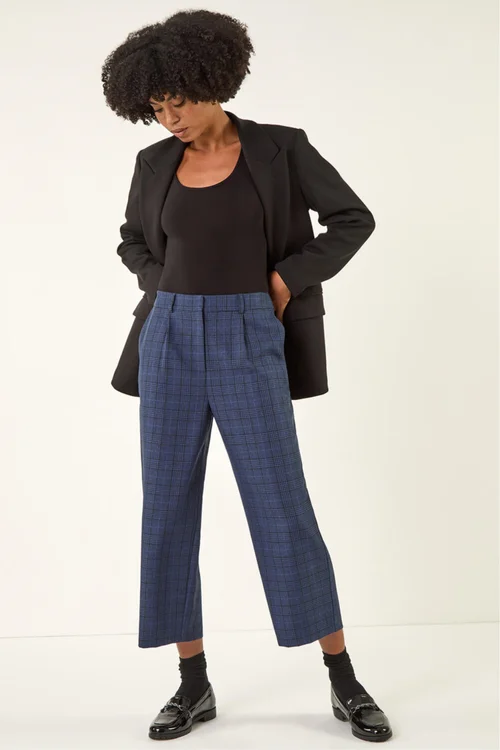 Roman Midnight Blue Check Culottes - 16 Image 3