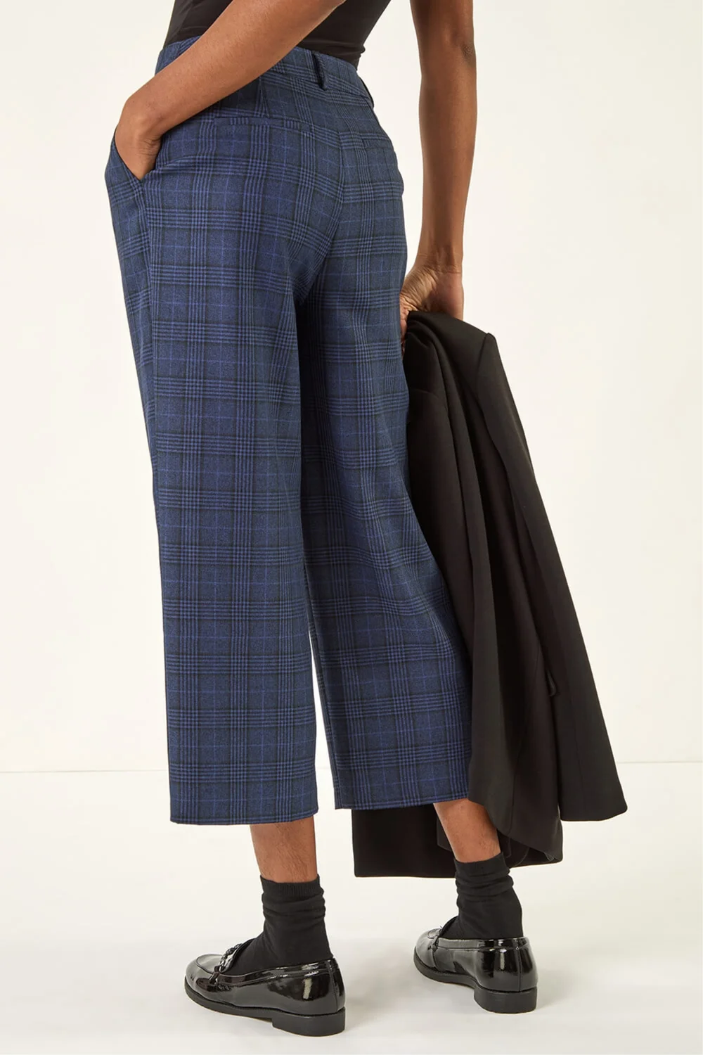 Roman Midnight Blue Check Culottes - 16 Image 4