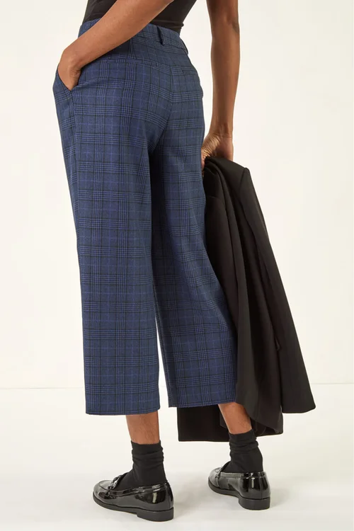 Roman Midnight Blue Check Culottes - 16 Image 4