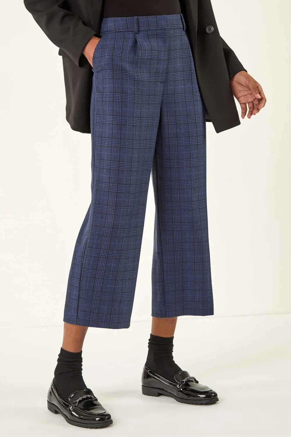 Roman Midnight Blue Check Culottes - 16 Image 1