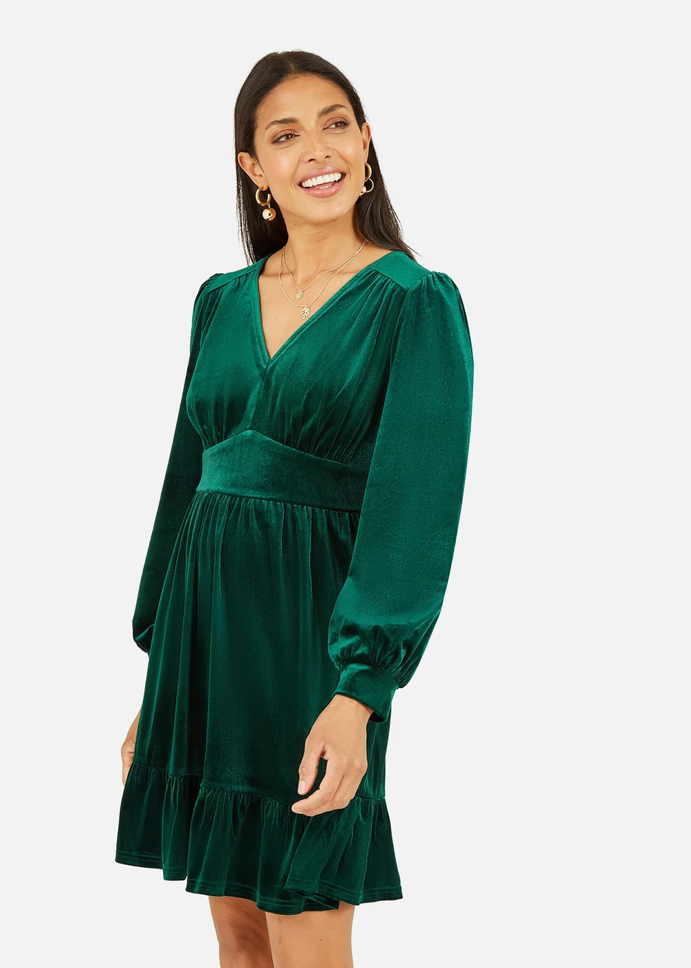 green skater dress with sleeves Buy Yumi Green Skater Dress With Puff Sleeves And Buckle Detail from Next USA