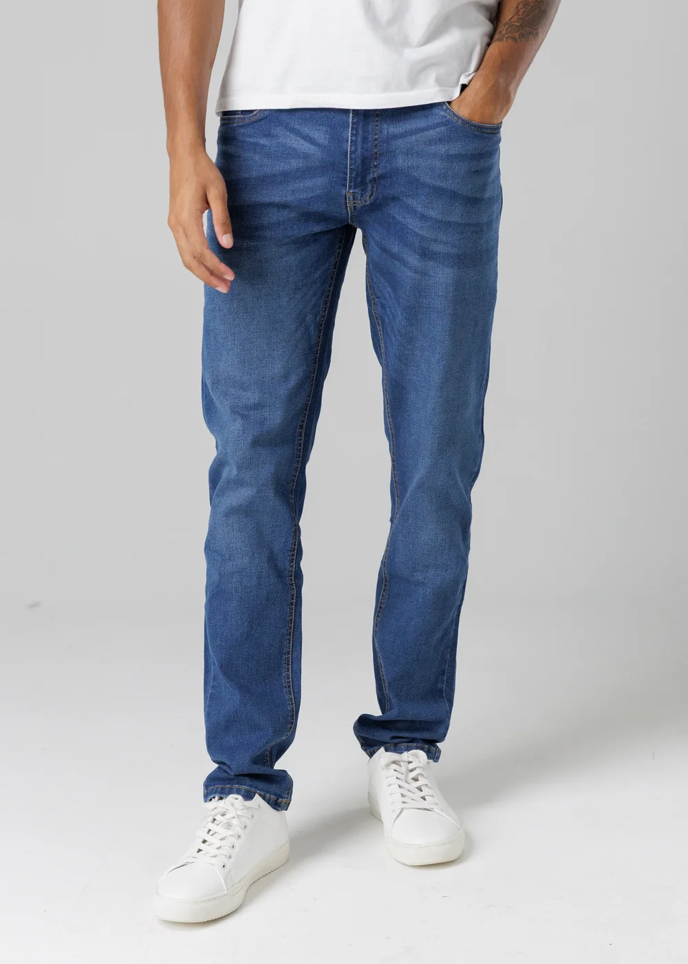 Tokyo Laundry Blue Slim Fit Cotton Blend Jeans - 38/L32 Image 1