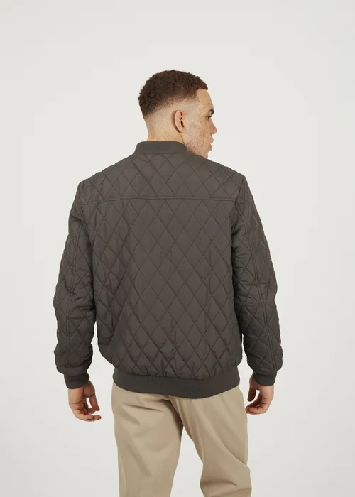 Brave Soul Brown Diamond Quilted Bomber Jacket - M Image 2