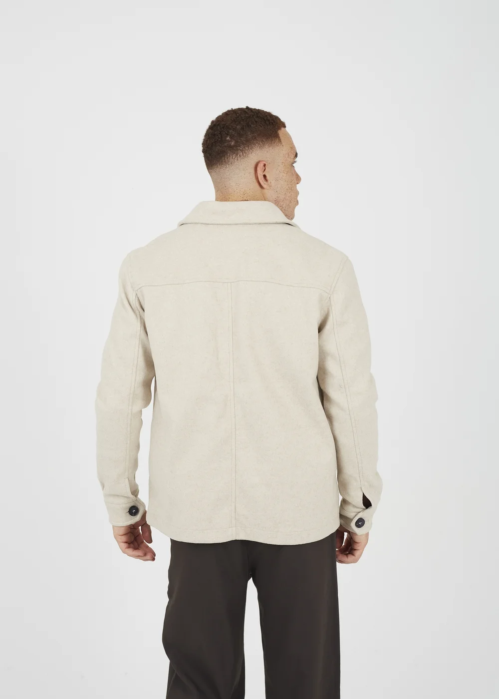 Brave Soul Stone Wool-Look Four Pocket Shacket - M Image 2