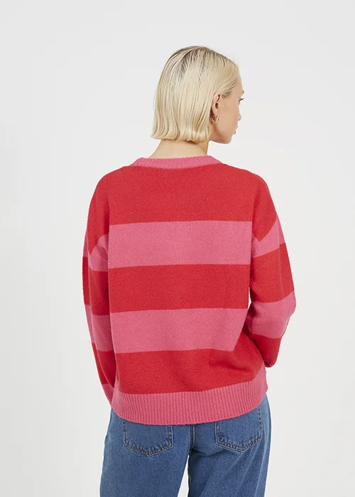 Brave Soul Red Stripe Sequin Detail Christmas Jumper - XL Image 2
