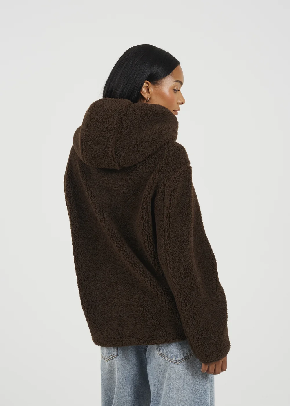 Brave Soul Chocolate Hooded Fleece Jacket - XS Image 2