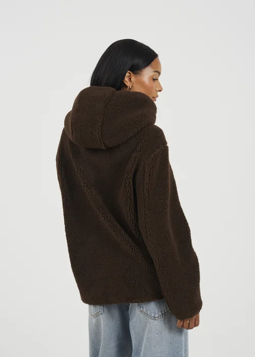 Brave Soul Chocolate Hooded Fleece Jacket - XS Image 2